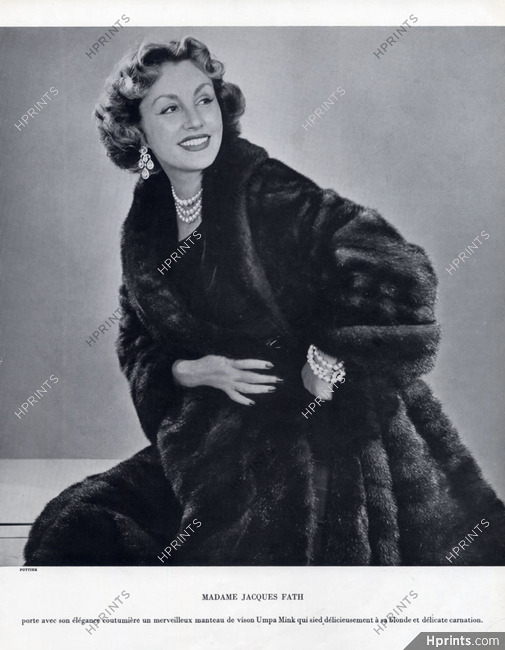 Mrs Jacques Fath 1950 Fur Coat, Philippe Pottier