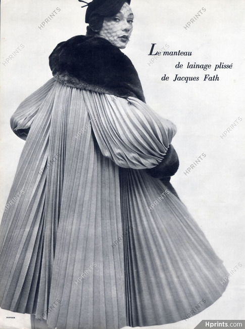 Jacques Fath 1950 Evening Coat