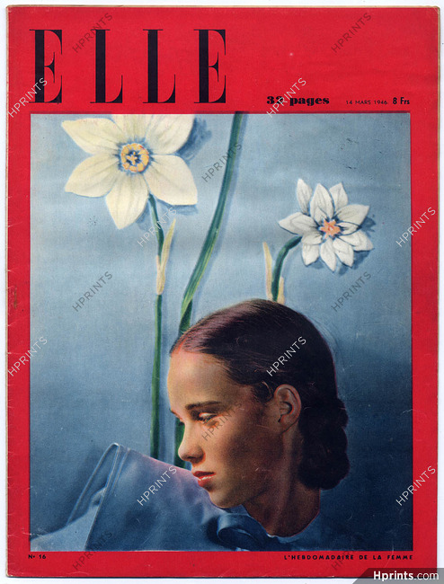 ELLE (Belgique) N°16 du 14 Mars 1946 Schiaparelli, Hermès, Lola Prussac, Line Vautrin