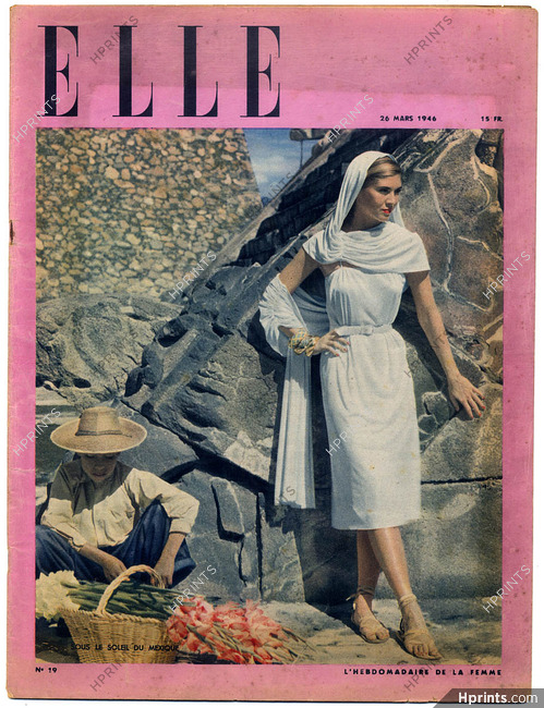 ELLE N°19 du 26 Mars 1946 Hermès Berlin Cadavre Couture