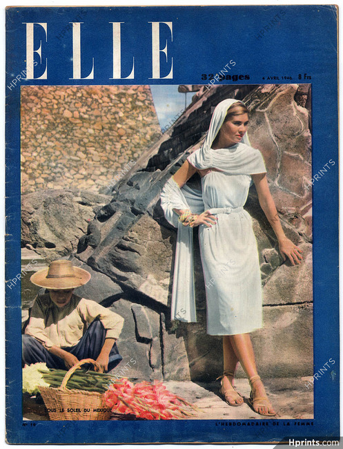 ELLE (Belgique) N°19 du 4 Avril 1946 Hermès Berlin Cadavre Couture