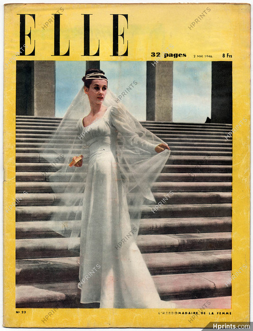 ELLE (Belgique) N°23 du 2 Mai 1946 Wedding Dresses Françoise Giroud Molyneux