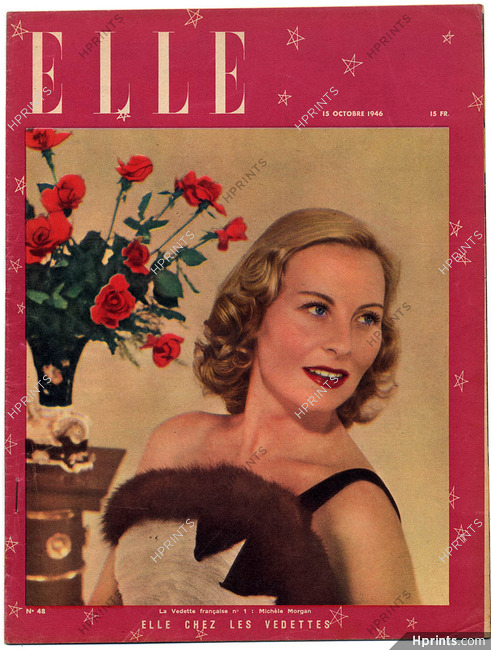 ELLE N°48 du 15 Octobre 1946 Michèle Morgan Ingrid Bergman Pierre Balmain Rose Valois, 24 pages