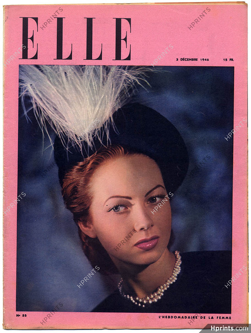 ELLE N°55 du 3 Décembre 1946 Véra Boréa Schiaparelli Lelong Molyneux Fath, 24 pages