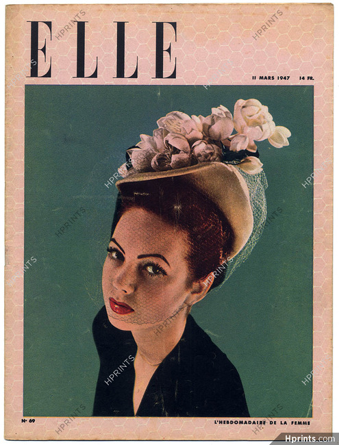 ELLE N°69 du 11 Mars 1947 Chapeaux, 24 pages