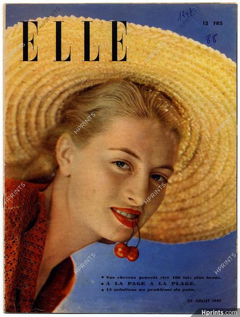 ELLE N°88 du 22 Juillet 1947 Christian Dior Beachwear