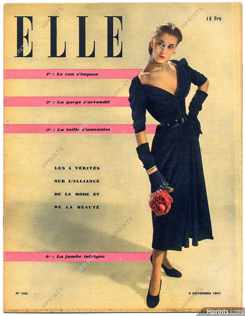 ELLE N°103 du 4 Novembre 1947 Christian Dior René Gruau, 32 pages