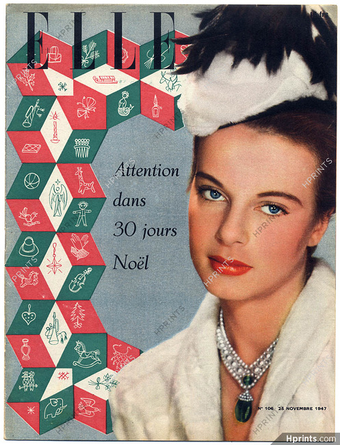 ELLE N°106 du 25 Novembre 1947 Robert Piguet Jacques Fath Pierre Balmain Christian Dior, 24 pages