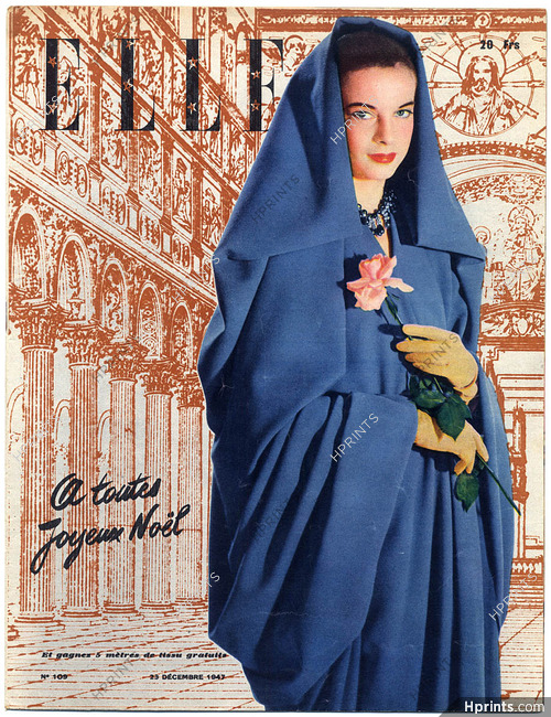 ELLE N°109 du 23 Décembre 1947 Jeanne Lanvin Schiaparelli Lucien Lelong Maggy Rouff, 24 pages