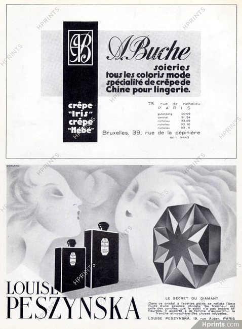 Louise Peszynska (Perfume) 1929 "Le Secret du Diamant" Buche (Fabric)
