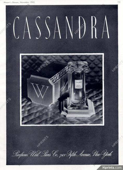Weil (Perfumes) 1945 Cassandra