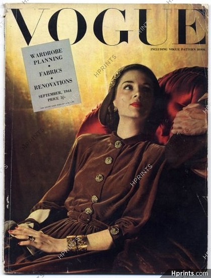 British Vogue September 1944 Wardrobe Planning, Fabrics, Renovations, 92 pages