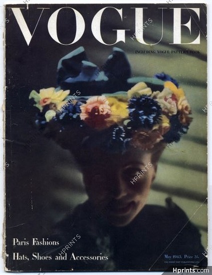 British Vogue May 1945 Paris Fashions. Hats, Shoes and Accessories