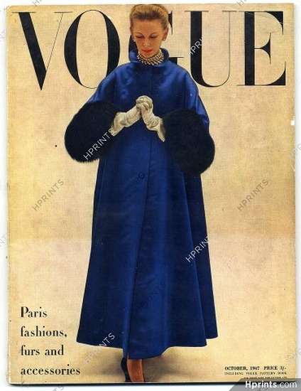 British Vogue October 1947 Paris Fashions, Furs and Accessories