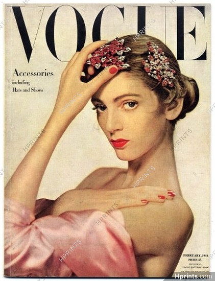 British Vogue February 1948 Accessories, Hats and Shoes. Erwin Blumenfeld, Cartier, 104 pages
