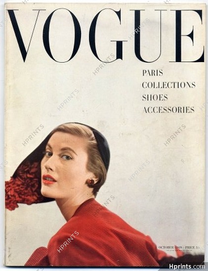 British Vogue October 1949 Paris Collections Horst René Bouché, 144 pages