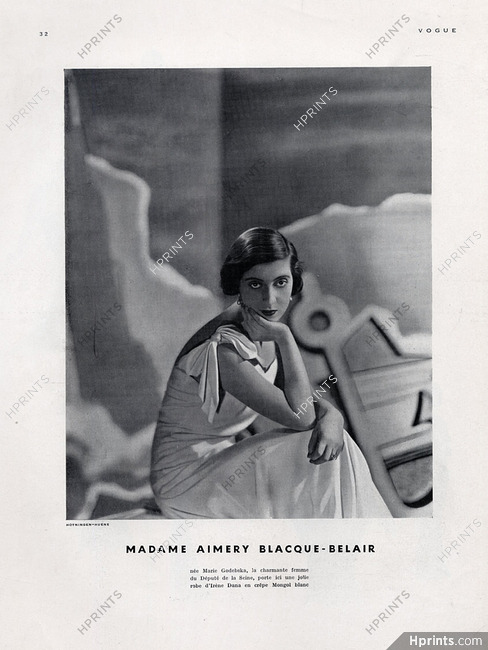 Irène Dana 1931 Mrs Aimery Blacque-Belair (Marie Godebska) George Hoyningen-Huene