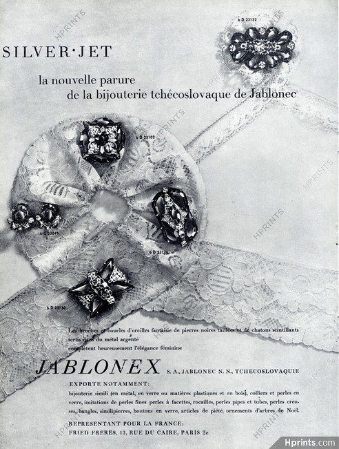 Jablonex (Jewels) 1952 Silver Jet, Broches