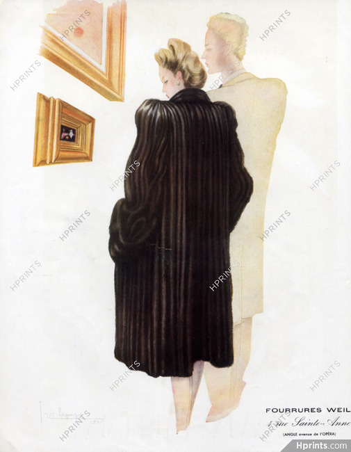 Fourrures Weil 1947 Lepape, Fur Coat