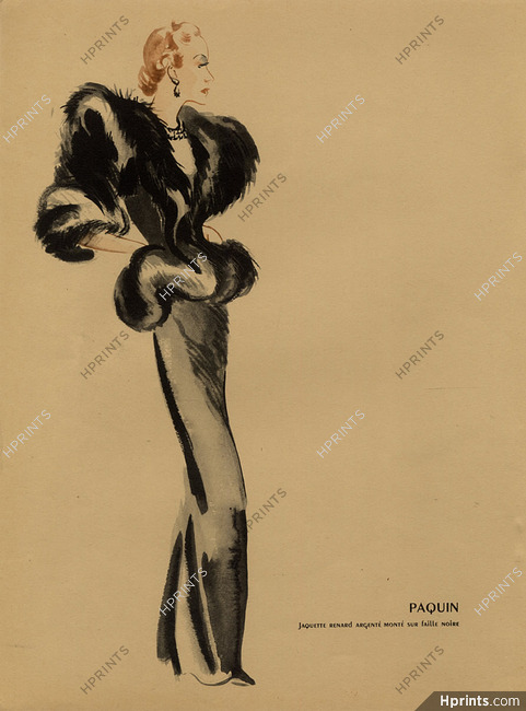 Paquin (Fur) 1937 Jaquette Renard Argenté