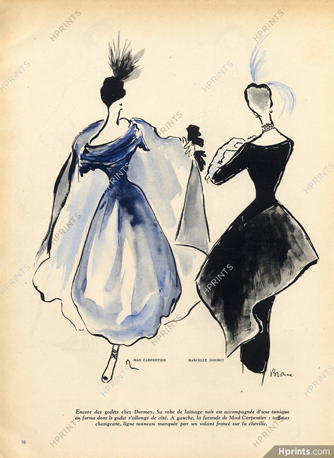 Marcelle Dormoy & Mad Carpentier 1948 Evening Dresses