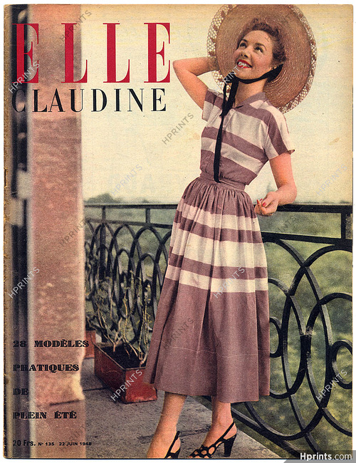 ELLE N°135 du 22 Juin 1948 Nina Ricci Yolande Bloin Françoise Giroud, 28 pages