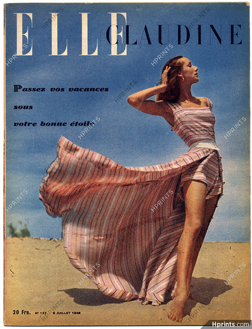 ELLE N°137 du 6 Juillet 1948 Schiaparelli Jacques Heim Leonor Fini Jacqueline Delubac