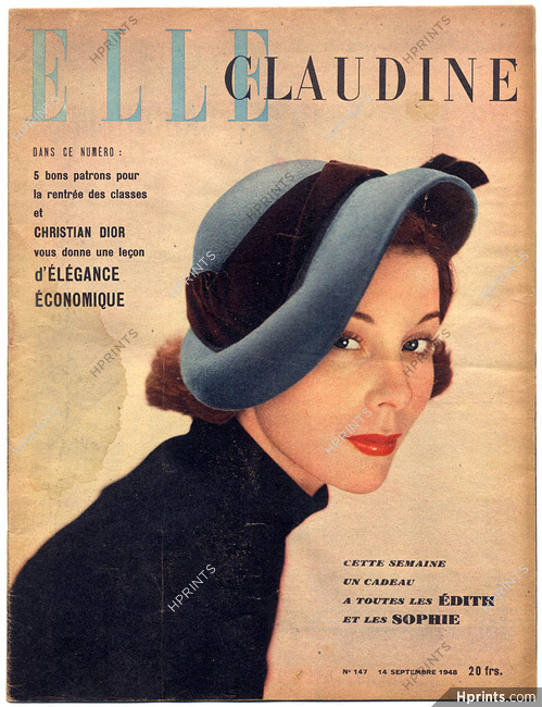ELLE N°147 du 14 Septembre 1948 Christian Dior donne une leçon d'élégance, 28 pages