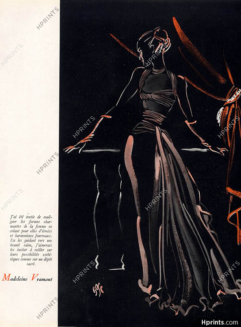 Madeleine Vramant 1947 Fernando Bosc, Evening Gown