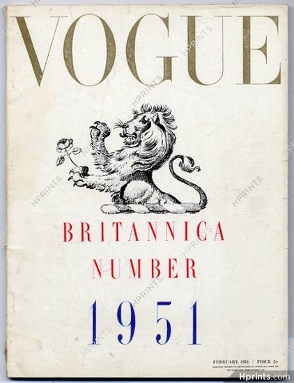 British Vogue February 1951 Brittanica Number John Ward Cecil Beaton Irving Penn, 154 pages