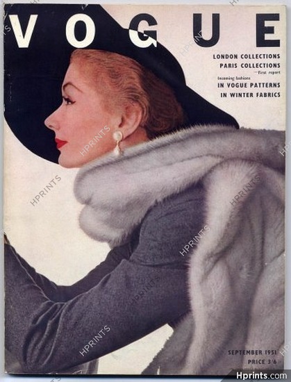 British Vogue September 1951 London & Paris Collections - Irving Penn, Lisa Fonssagrives, 188 pages