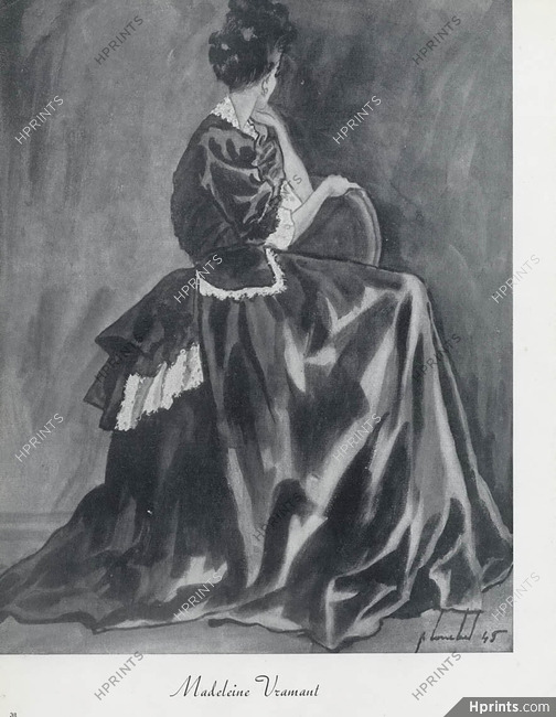 Madeleine Vramant 1945 Louchel Evening Gown