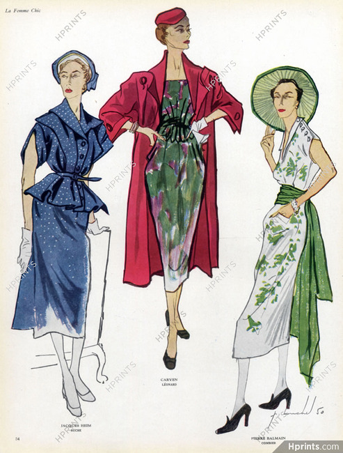 Heim & Carven & Balmain 1950 Pierre Louchel, Summer Dresses