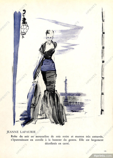 Jeanne Lafaurie 1948 Demachy Evening Gown