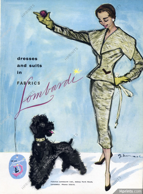 Lombardi 1955 Demachy, Poodle, Fashion Illustration