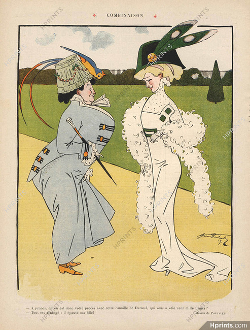 Portalez 1909 Fashion Illustration, Millinery