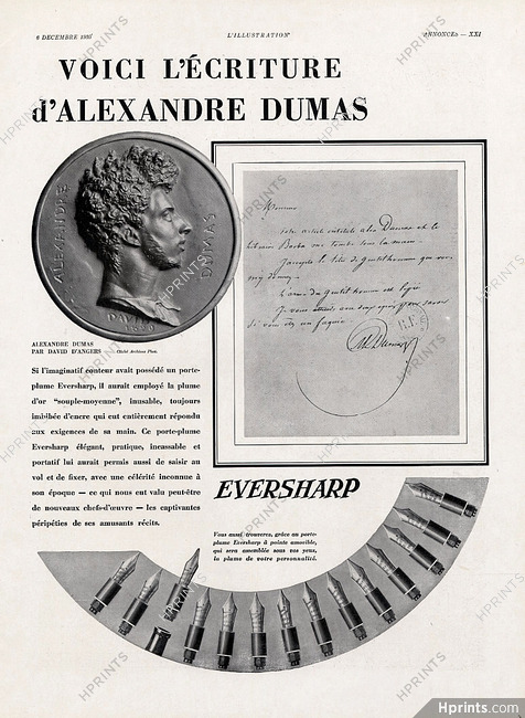 Eversharp (Pens) 1930 Alexandre Dumas, Autograph