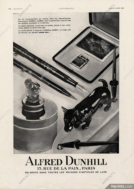 Alfred Dunhill (Pens & Lighter) 1930 Namiki, Laque Japonaise, Kollar