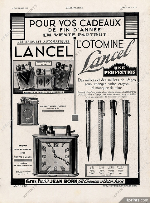 Lancel (Lighters) 1930 Pen, Jean Born