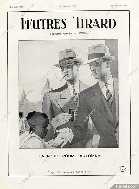 Tirard (Men's Hats) 1931 African Children, Cazenove, Exposition Coloniale Internationale
