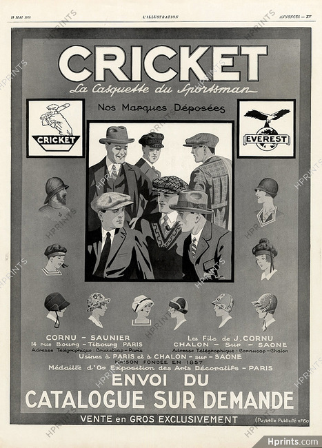 Cricket (Men's Hats) 1928 Kendall Taylor