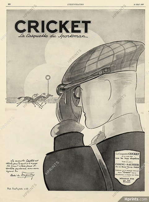 Cricket 1927 Sportsman, Horse Racing, Autograph André de Fouquières