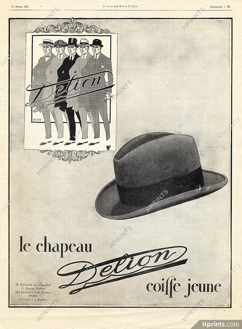 Delion (Men's Hats) 1925 Armand Rapeno