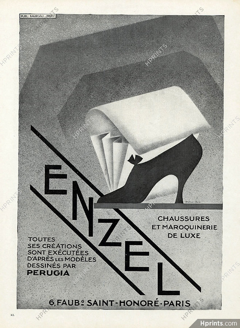 Perugia 1928 Enzel Shoes, Art Deco Style