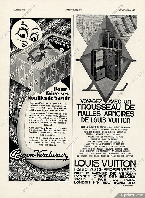 LOUIS VUITTON advertising page from 1931, old magazine ad for