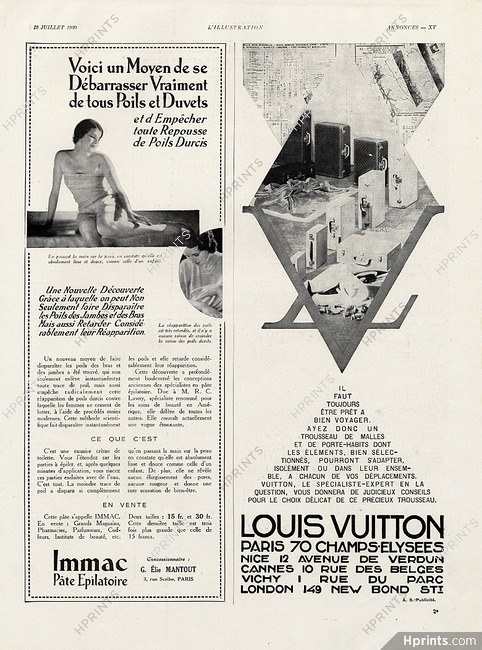 Louis Vuitton (Luggage) 1930 — Travel goods — Advertisements