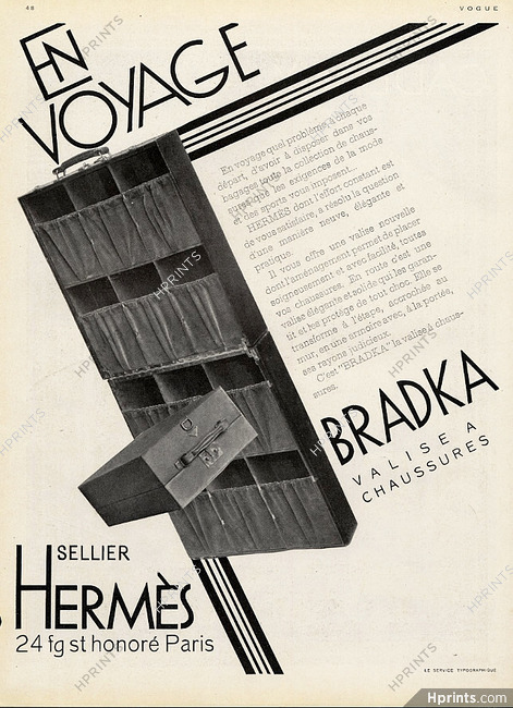 Hermès (Luggage) 1929 Bradka Suitcase for Shoes