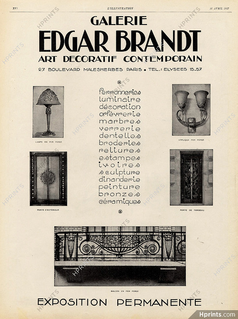 Edgar Brandt 1927 Art Deco Ironworks