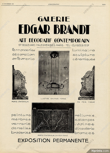 Edgar Brandt 1927 Art Deco Ironworks