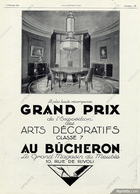 Au Bûcheron 1925 Grand Prix Exposition des Arts Décoratifs